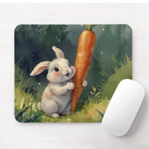 Meadow Bunny Dreams: Whimsical Mousepad