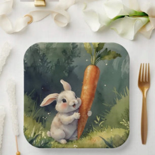 Meadow Bunny Dreams: Whimsical Paper Plate