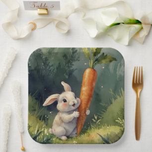 Meadow Bunny Dreams: Whimsical Paper Plate