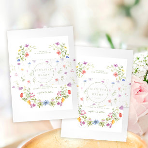 Meadow colourful floral rustic wedding belly band invitation belly band