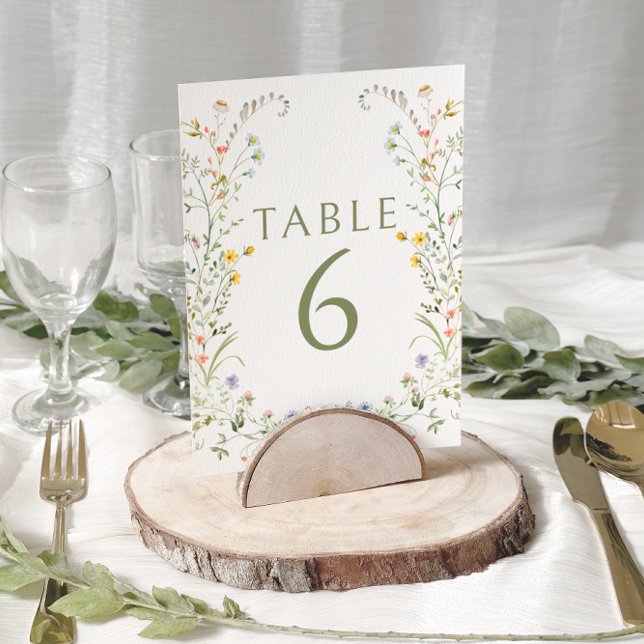 Meadow Colourful Floral Wedding Table Numbers (Creator Uploaded)