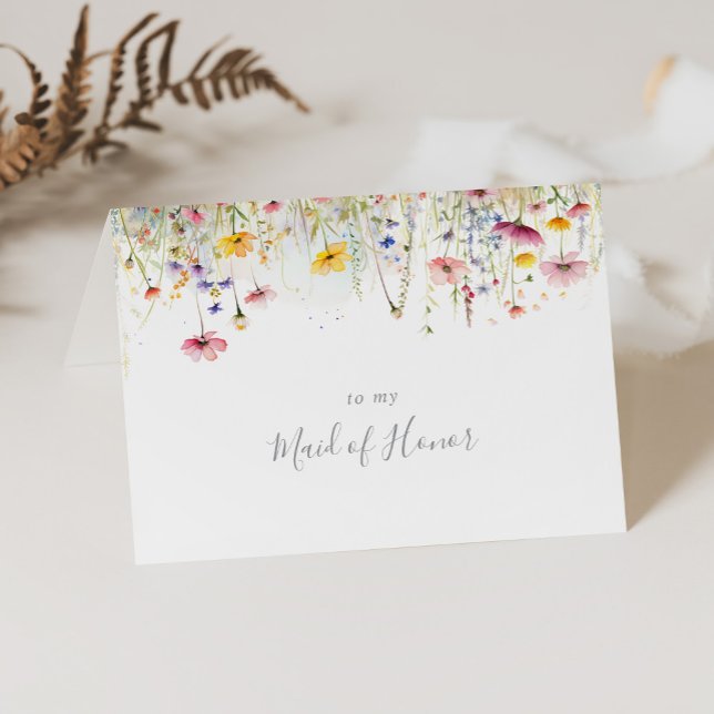 Meadow Colourful Wildflower Bridal Party Thank You Card (Creator Uploaded)