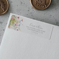 Meadow Colourful Wildflower Return Address Label
