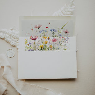 Meadow Colourful Wildflower Wedding Invitation  Envelope