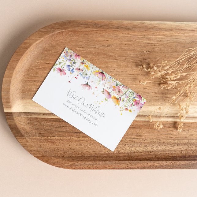 Meadow Colourful Wildflower Wedding Website Enclosure Card (Creator Uploaded)