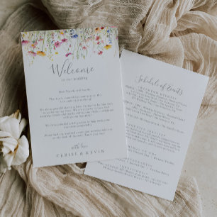 Meadow Colourful Wildflower Wedding Welcome Letter