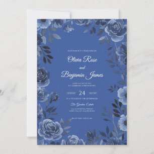 Meadow Cornflower Petal Wedding Invitation