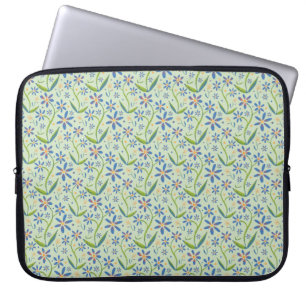Meadow Dancing Watercolor Daisies Laptop Sleeve