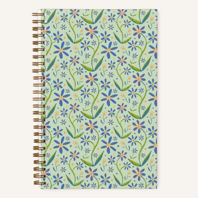 Meadow | Dancing Watercolor Daisies Notebook (Front)
