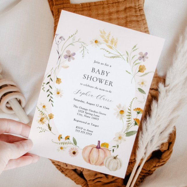 Meadow Field Pumpkins Baby Shower Invitation (Creator Uploaded)