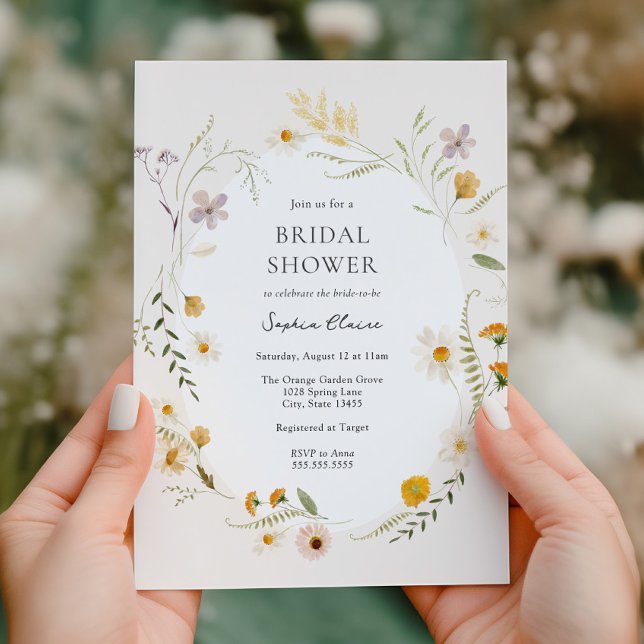 Meadow Field Wildflowers Bridal Shower Invitation (Creator Uploaded)