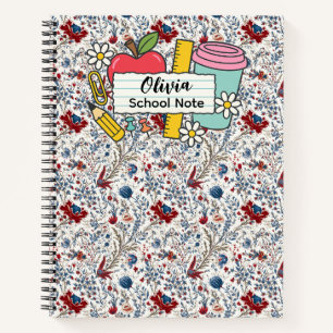 meadow floral Back to School Supplies Teachers Notebook