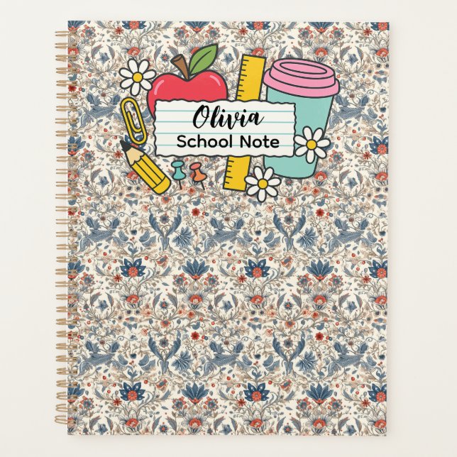 meadow floral Back to School Supplies Teachers  Planner (Front)