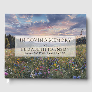 Meadow Floral Celebration of Life Funeral Photo Guest Book