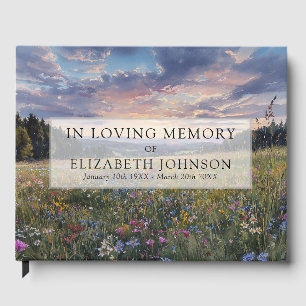 Meadow Floral Celebration of Life Funeral Photo Guest Book