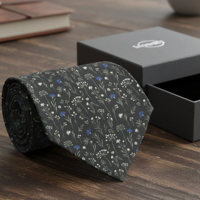 Meadow Floral – Groomsmen wedding Tie (Men's floral tie perfect for weddings)