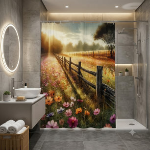 Meadow Floral Sunrise Shower Curtain