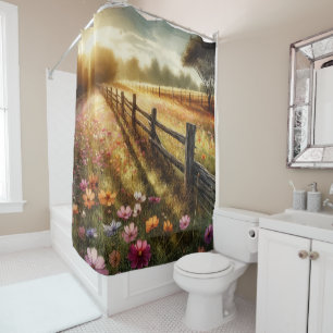 Meadow Floral Sunrise Shower Curtain