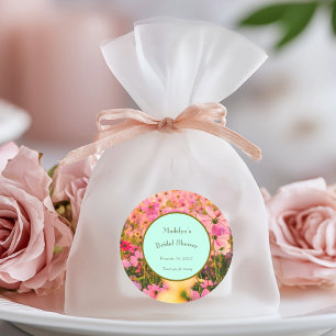 Meadow Florals Bridal Shower or Event Classic Round Sticker