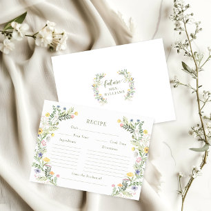 Meadow Flower Bridal Shower Recipe Card