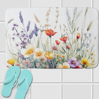 Meadow Flowers and Lavender Bath Mat