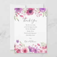 Meadow Flowers Baby Girl Shower Thank You Poem