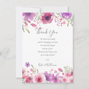 Meadow Flowers Baby Girl Shower Thank You Poem