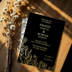 Meadow Flowers Black and Gold Wedding