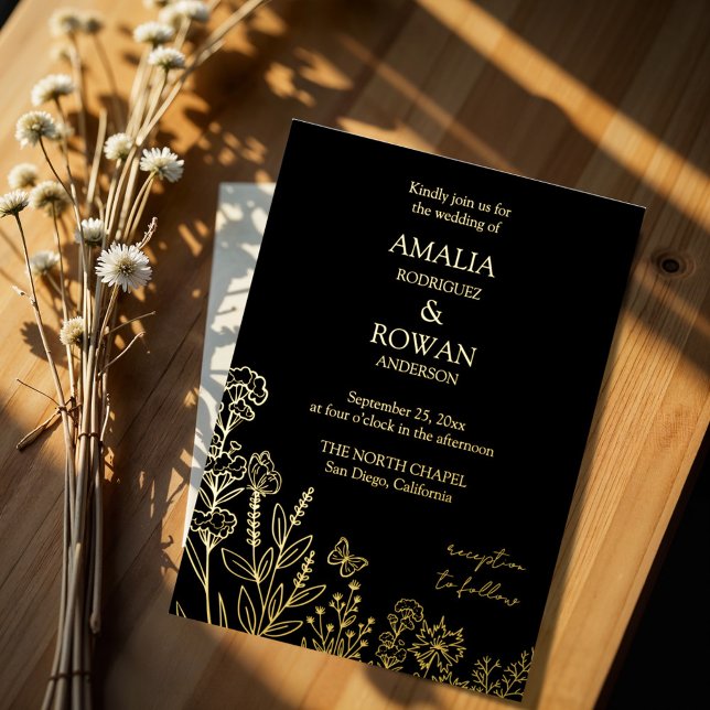 Meadow Flowers Black and Gold Wedding (Creator Uploaded)