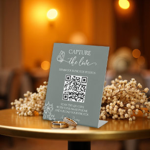 Meadow Flowers Capture the Love Wedding  Pedestal Sign