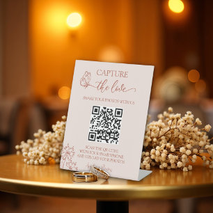 Meadow Flowers Capture the Love Wedding  Pedestal Sign