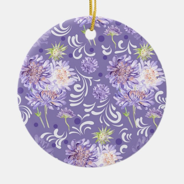 meadow flowers ceramic tree decoration (Front)
