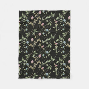 Meadow flowers clover prints country house fleece blanket