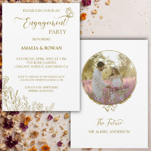 Meadow Flowers Engagement Party Invitation