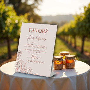 Meadow Flowers Favors Wedding Pedestal Sign