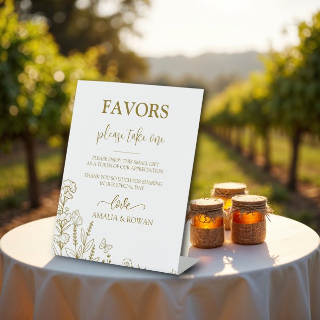 Meadow Flowers Favours Wedding Pedestal Sign (Creator Uploaded)