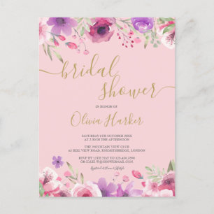 Meadow Flowers Floral Bridal Shower Invitation