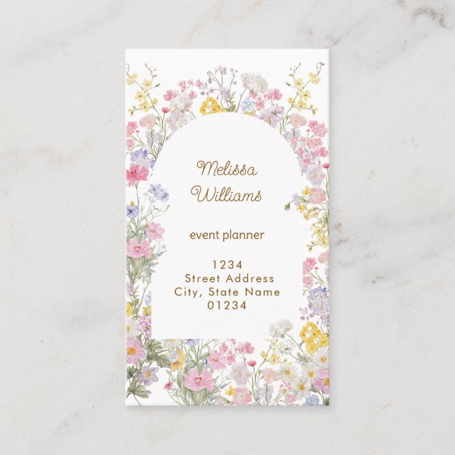 meadow flowers frame business card (Front)