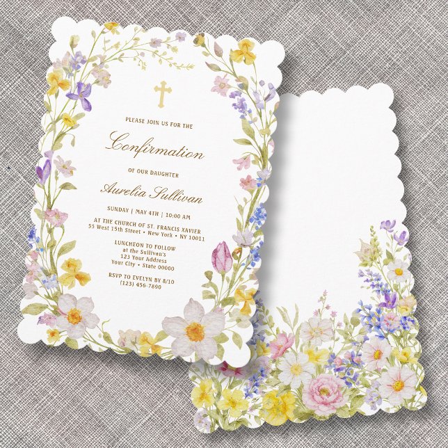 Meadow Flowers Frame Confirmation Invitation (Creator Uploaded)
