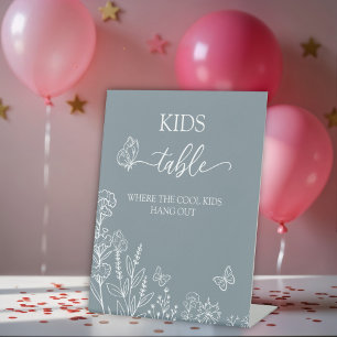 Meadow Flowers Kids Table Pedestal Sign