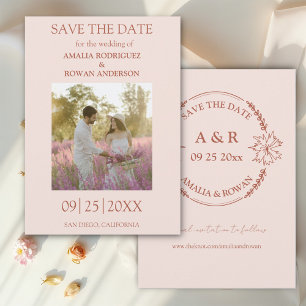 Meadow Flowers Misty Rose Photo Save the Date