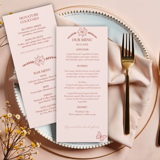 Meadow Flowers Misty Rose Wedding Menu (Creator Uploaded)