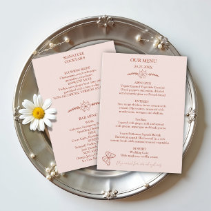 Meadow Flowers Misty Rose Wedding Menu