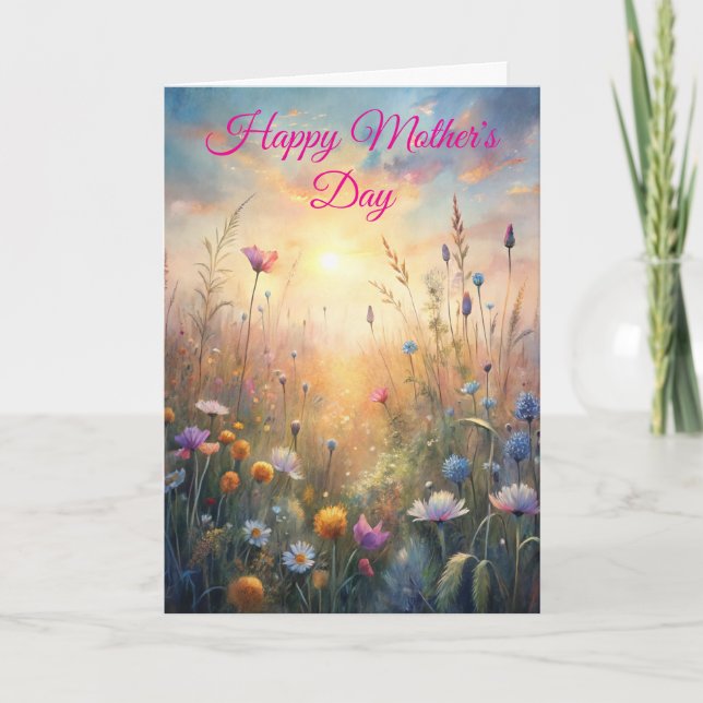 Meadow Flowers Mother's Day Holiday Card (Front)