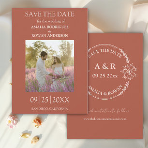 Meadow Flowers Terracotta Photo Save the Date