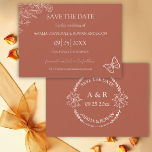 Meadow Flowers Terracotta Save the Date