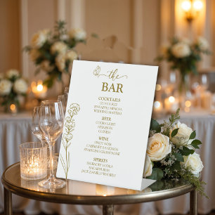 Meadow Flowers "The Bar" Wedding Pedestal Sign