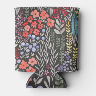 Meadow Flowers: Watercolor Floral Seamless Can Cooler