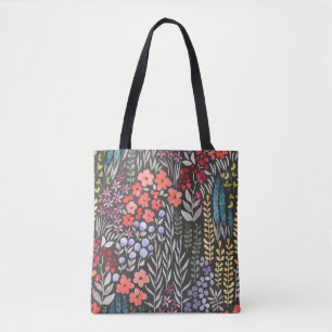Meadow Flowers: Watercolor Floral Seamless Tote Bag