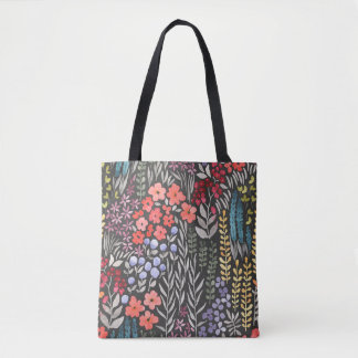 Meadow Flowers: Watercolor Floral Seamless Tote Bag
